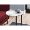 Monarch Specialties Accent Table Round Side End Nightstand Lamp Living Room Bedroom Metal Laminate Glossy White Chrome Contemporary Modern - 4 of 4