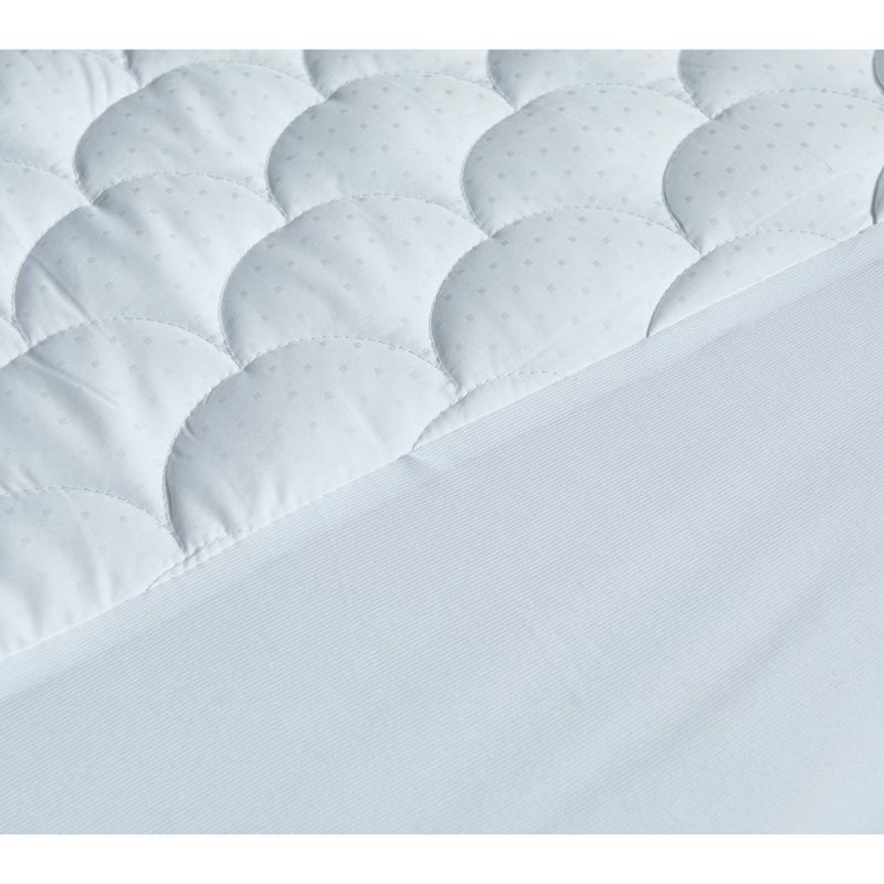 Damask Dual Action Mattress Pad (Stain & Water Repel) White - Blue Ridge Home Fashions, 5 of 7