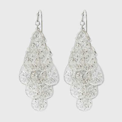 Filigree Kite Drop Earrings - A New Day™ Silver