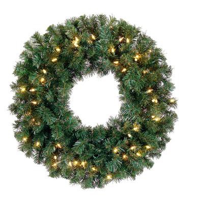 Allstate 24" Prelit Deluxe Windsor Pine Artificial Christmas Wreath - Clear Lights