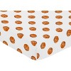 Sweet Jojo Designs Boy Baby Fitted Crib Sheet Watercolor Sports Theme Orange and White - 3 of 4