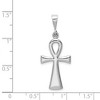 Black Bow Jewelry 14k White or Yellow Gold Reversible Ankh Cross Pendant, 14 x 35mm - 4 of 4