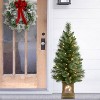 Puleo Set of 2 Artificial Battery-Operated Pre-Lit Gold Pot Potted Christmas Trees - 3 of 4