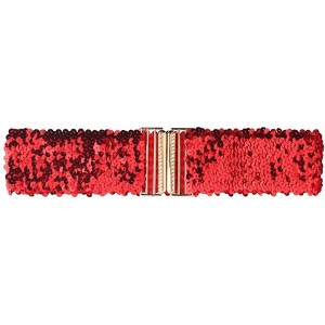Allegra K Womens Elastic Waist Belt Sequins Decor Metal Interlock Buckles Belts for Dresses 1 Pc - 1 of 4