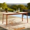 LuxenHome Outdoor Wooden Rectangular Dining Table Brown - 4 of 4