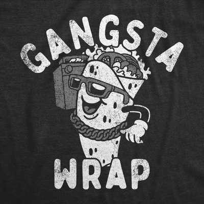 Мужские футболки Crazy Dog T-Shirts, Inc. Mens Funny T Shirts Gangsta Wrap Sarcastic Food Graphic Tee for Men - Crazy Dog Men's T Shirt For Foodies Black M — фото 2