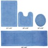 Edge Bath Rug 100% Premium Cotton Ultra-Soft Water Absorbent Tufted Solid Reversible 4 Piece Bathroom Rug Set for Machine Washable Bathmat - 2 of 2