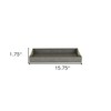 HomeRoots 16" Gray Wood Faux Shagreen Serving Tray With Handles - 3 of 4