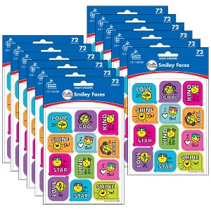 Carson Dellosa Education Kind Vibes Smiley Faces Shape Stickers, 72 Per Pack, 12 Packs - 1 of 3