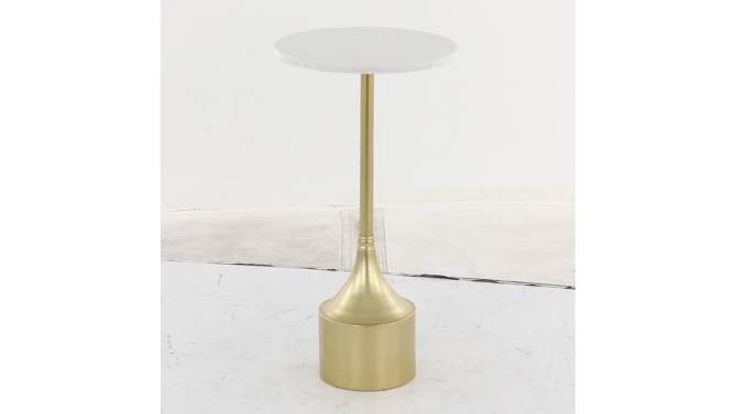 Contemporary Metal and Marble Pedestal Accent Table Gold - Olivia &#38; May, 2 of 8, play video
