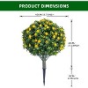Acekool Set of  Artificial Topiary Ball Trees, UV-Resistant Faux Plants with Flowers, Metal Stakes, Indoor/Outdoor Decor - 2 of 4