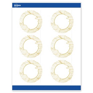 Avery Round Labels, Gold Florals, 3" Diameter, 60 Total - 1 of 4