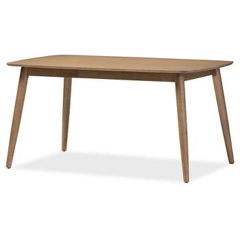 Edna Mid-Century Modern French Oak Light Brown Finishing Wood Dining Table - Baxton Studio