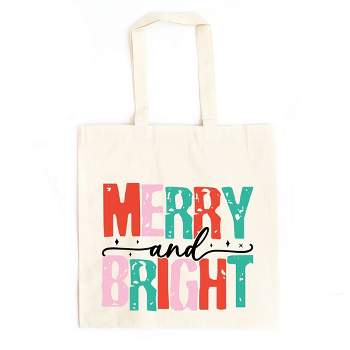 City Creek Prints Merry And Bright Colorful Canvas Tote Bag - 15x16 - Natural