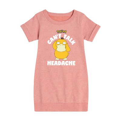 - Pokémon - Psyduck Headache Graphic Short Sleeve Fleece Dress