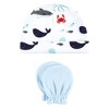 Hudson Baby Infant Boy Cotton Cap and Scratch Mitten Set, Ocean Friends, 0-6 Months - 4 of 4