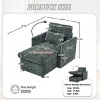 Multifunctional Chenille Chaise Lounge Recliner with Hidden Storage, Adjustable Phone Holder & Side Pockets for Small Spaces-3irtyhousy - 4 of 4