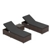 WestinTrends 3-Piece Outdoor Wicker Chaise Lounge Set with Side Table - 3 of 3