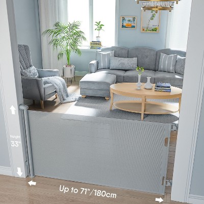 BabyBond Retractable Baby Gate for Stair and Doorway,33" Tall, 71" Wide,Hardware Mounting Kit