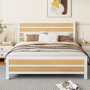 NicBex Queen Size Hydraulic Platform Bed Modern Metal Bed Frame with Headboard and Bottom Storage Space for Bedroom, No Box Spring Required - 1 of 4