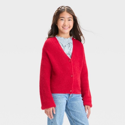 Girls' Eyelash Cardigan Sweater - art class™ - image 1 of 4