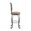 30" Genna Back Faux Leather Swivel Seat Barstool Brown - Linon: Metal Frame, Upholstered, Fixed Height - 4 of 4