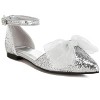 Clarice Sheer Bow Detail Glitter Flat Sandals - 2 of 4