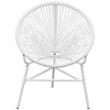 vidaXL Patio String Moon Chair Poly Rattan White - 2 of 4