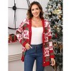 Coolmee Fall Sweater Cardigan for Women Long Sleeve Holiday Graphic Outerwear Button Down Open Front Cardigan Coat - 2 of 4