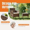 MAYEERTY 3-Piece Patio Furniture Set - with Glass Table, Woven Rattan Chairs for Garden, Terrace, Porch, Lawns. - 3 of 4