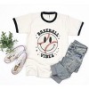 Simply Sage Market Women's Baseball Vibes Smiley Face Short Sleeve Ringer Tee - 2 of 3