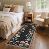 Farmhouse Washable Rug Floral Living Room Rug with Non Slip Rubber Backing, Foldable Floor Mats - 2 of 4