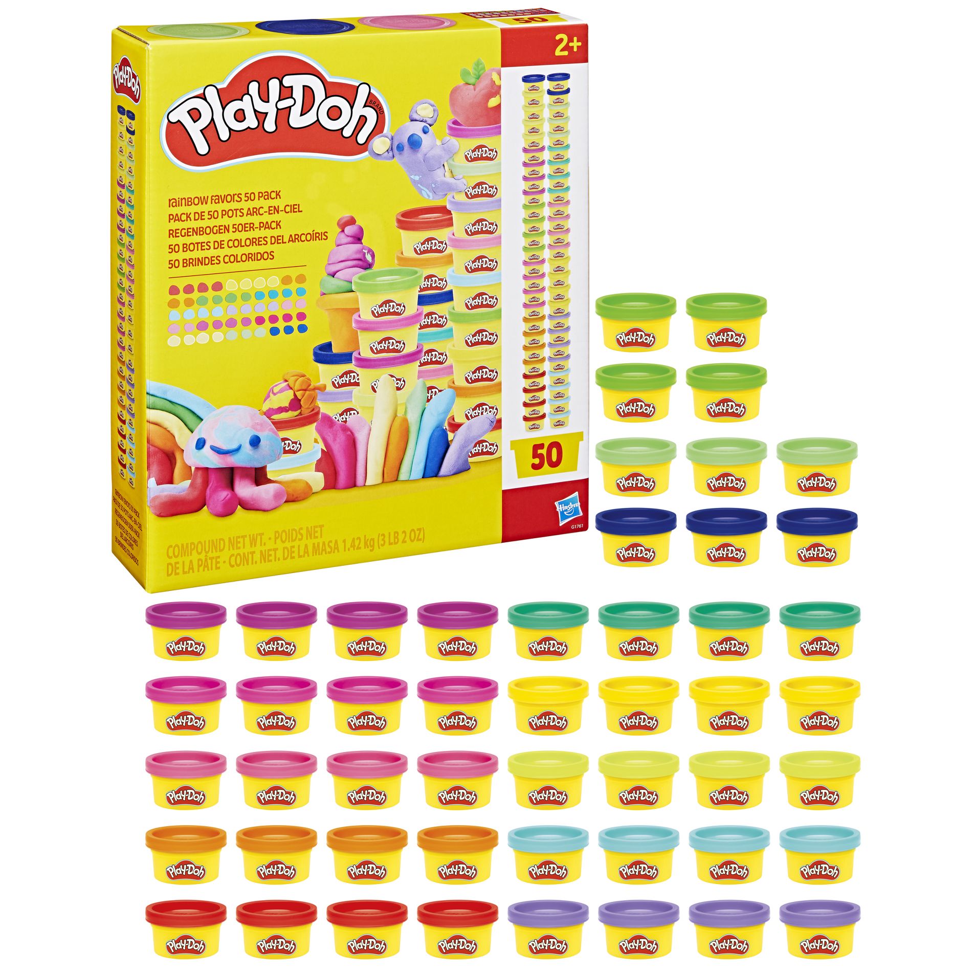 Play-Doh Rainbow Favors Multipack - 50pk, Christmas Gifts for Kids'