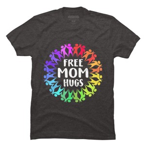 Adult Design By Humans Free Mom Hugs Pride Circle of People By adamle1987 T-Shirt - 1 of 2