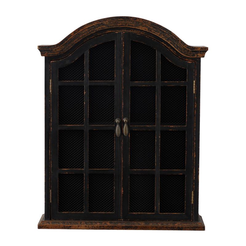  28"x22" Traditional Wood Wall Shelf with Arched Shutter Doors - Olivia & May, 1 of 8