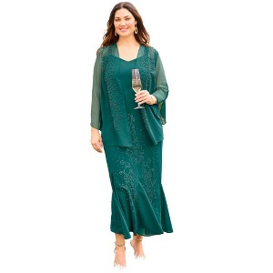 Catherines Masquerade Beaded Dress Set - 1 of 4