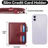 FATMOON Slim Wallet for Women -  RFID Blocking Fashion Minimalist Bifold with Zipper Coin Purse | Fits Travel | Lightweight PU Leather - 3 of 4