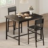 3-Piece Counter Height Dining Table Set: 2 Upholstered Bar Stools with Backrest & Footrest, Corner Protector. Ideal for Kitchen, Apartment. - 3 of 4