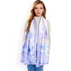 Anna-Kaci Women's Elegant Floral Satin Scarf with Vibrant Blue and Lavender Tones for Chic and Versatile Styling - 2 of 4