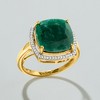 Ross-Simons 4.70 Carat Emerald and .14 ct. t.w. Diamond Halo Ring in 18kt Gold Over Sterling - 4 of 4