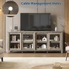 TV Stand for 65 Inch, Entertainment Center with Storage Cabinet and 4 Sliding Glass Doors, Modern Media TV Console Table for Living Room, Bedroom - 4 of 4