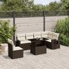 vidaXL 7 Piece Patio Sofa Set with Cushions Brown and Cream Poly Rattan - 2 of 4