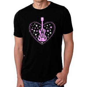 LA Pop Art It's A Love Story - Men's Premium Blend Word Art T-Shirt Black 3X Large - 1 of 4