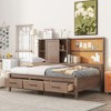 YOOCOZZ Twin Size Daybed with Storage Shelves, Drawers, Cork Board and Charging Ports - 3 of 4