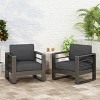 Christopher Knight Home Gabriel Outdoor Aluminum Club Chair with Cushions (Set of 2), Black/Dark Gray - 2 of 4