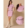INSPIRE CHIC Women's Work Short Sleeve Vintage Houndstooth Pencil Sheath Dress - 2 of 4