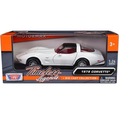1979 Chevrolet Corvette C3 White with Black Top and Red Interior "Timeless Legends" Series 1/24 Diecast Car Model by Motormax