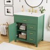 30-Inch Black Bathroom Vanity with Ceramic Sink and Ample Storage - Ideal Choice for Small Bathrooms Black - 2 of 4