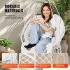 VEVOR Hanging Hammock Swing Chair, 330 Lbs Capacity, Macramé Hanging Chair with Cushion and Mounting Hardware, Cotton Rope Swing Chair, Beige - 4 of 4