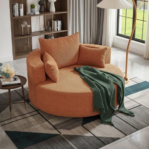 Merax 360° Swivel Oversized Round Accent Chair with Removable Pillows - 1 of 4